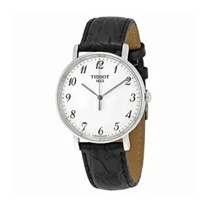 Tissot T-Classic Everytime watch with black leather strap