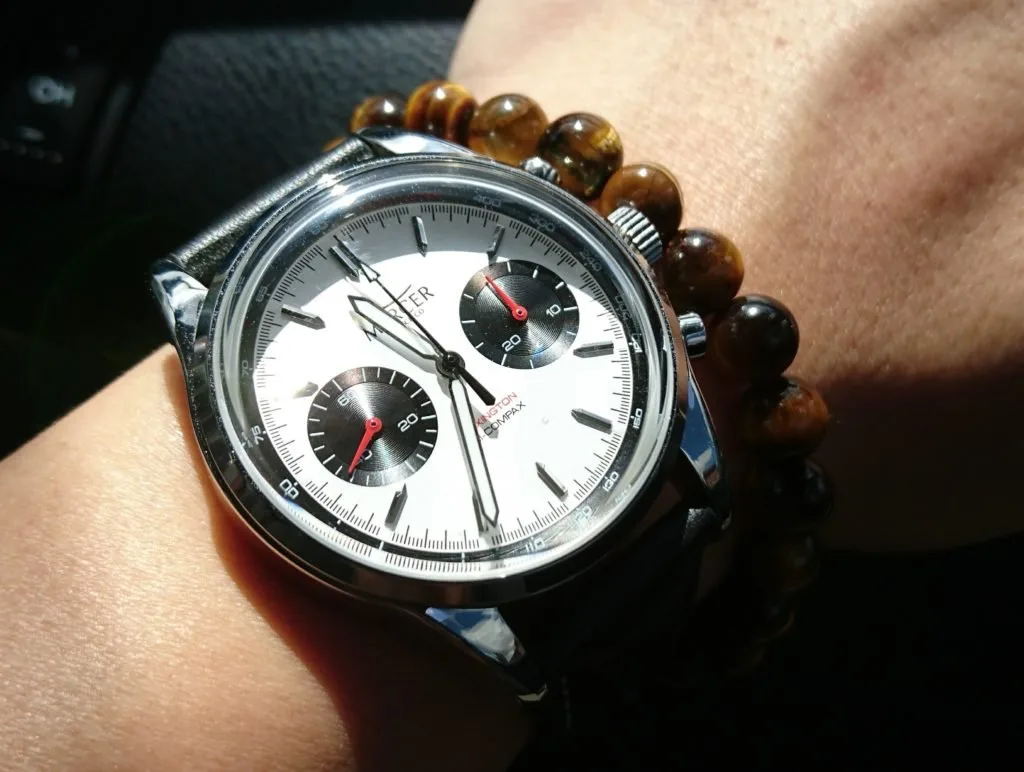 Mercer Lexington EMG DL53 watch with a classic panda dial