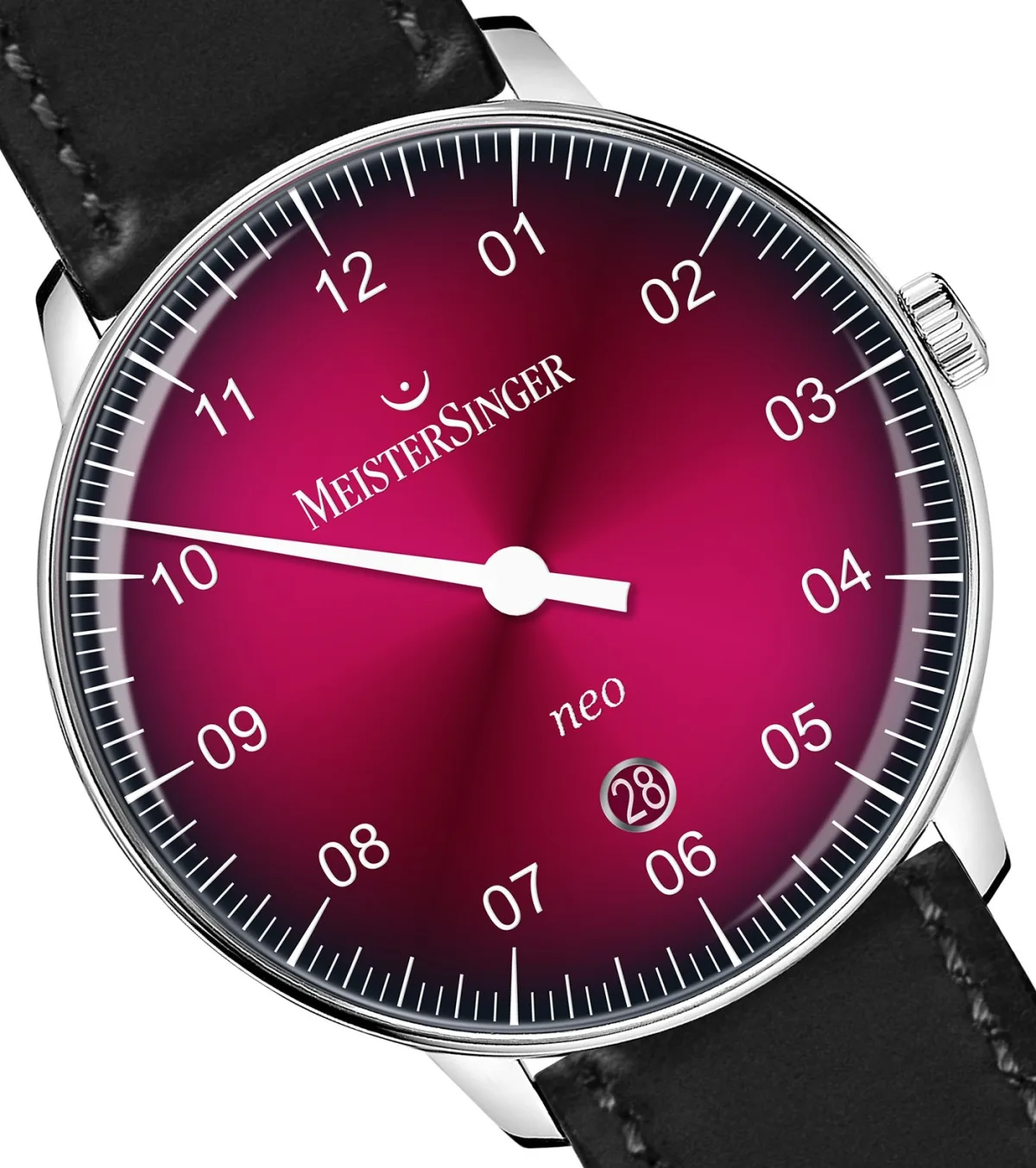 Detail of Neo Bordeaux Degradé dial finish