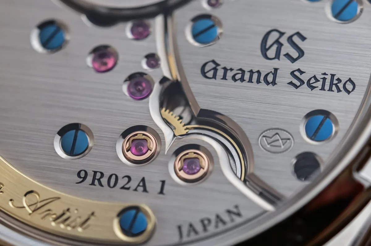 Close-up of hand-finishing on a watch part