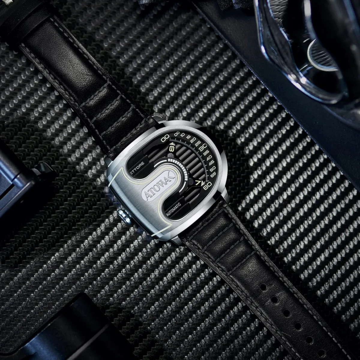 Close-up of ATOWAK ETTORE Drift watch face