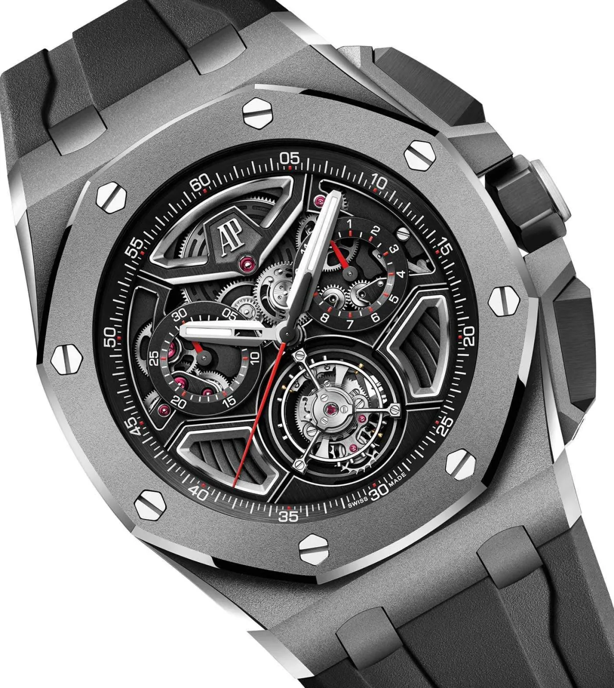 Skeletonized dial of the Audemars Piguet Royal Oak Offshore