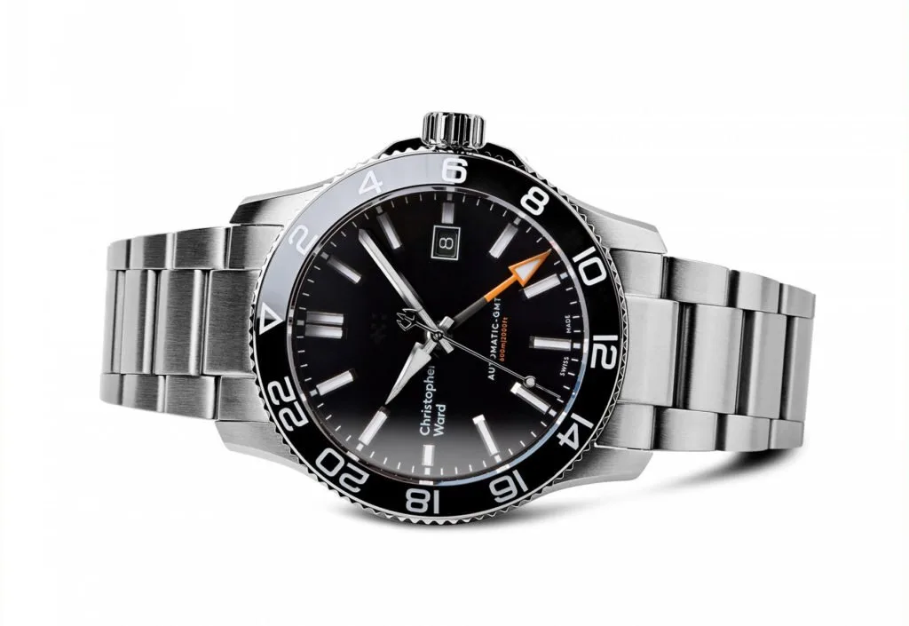 Christopher Ward C60 Trident 600 GMT watch in water-resistant case