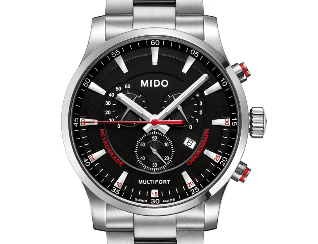 Mido Multifort M0054171105100 watch with stainless steel case and black dial