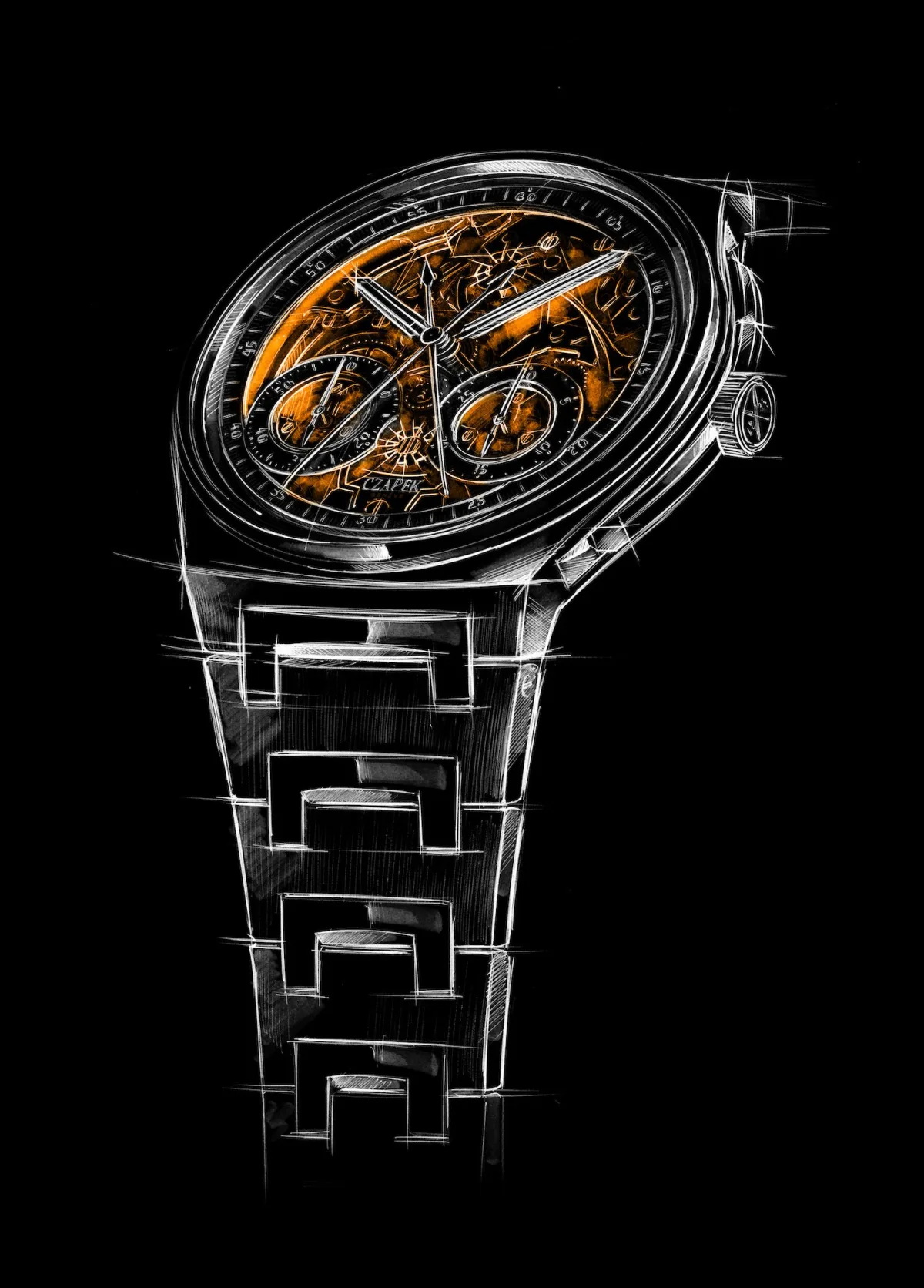 Czapek Antarctique Rattrapante sketch