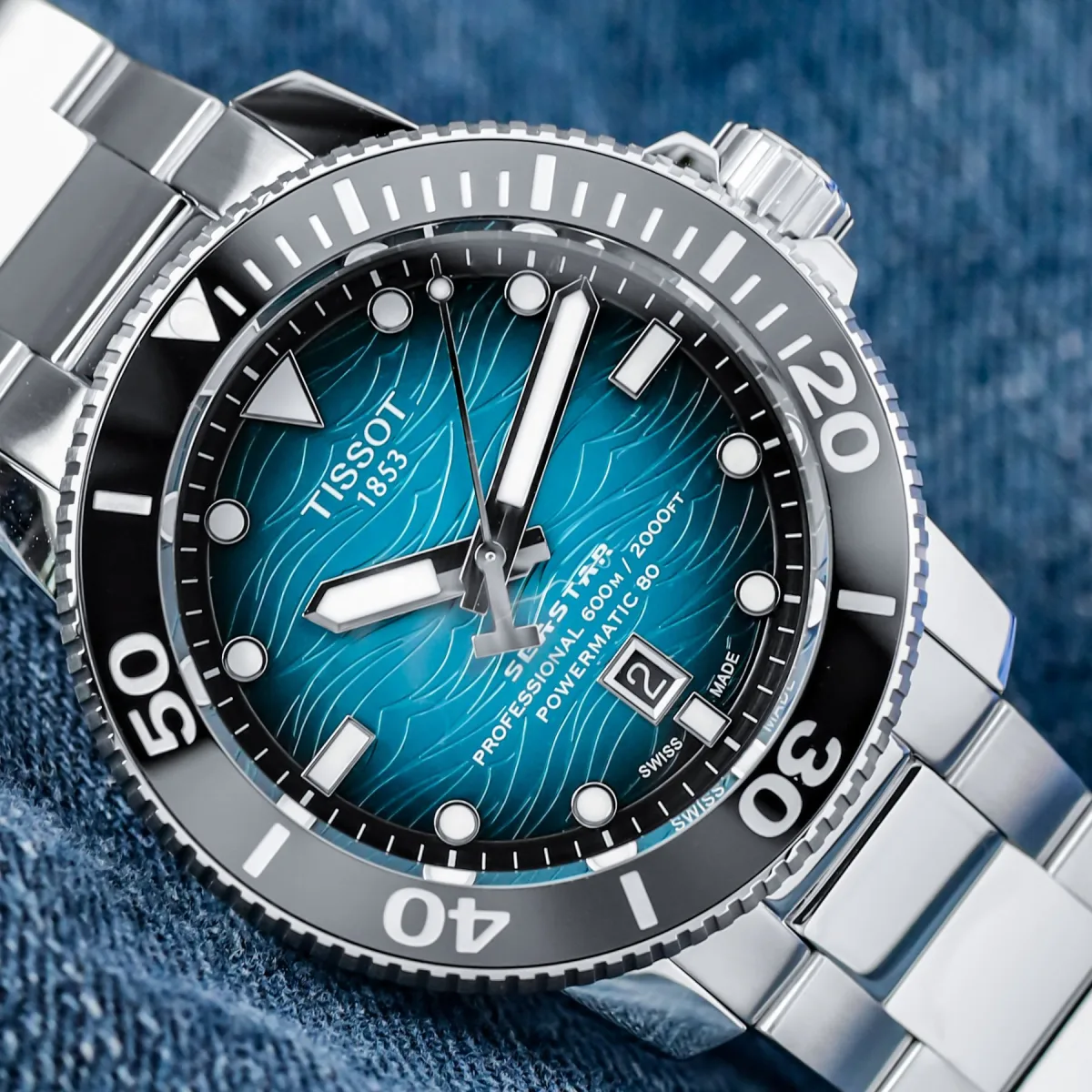 Tissot Seastar 2000 Professional on a wrist display