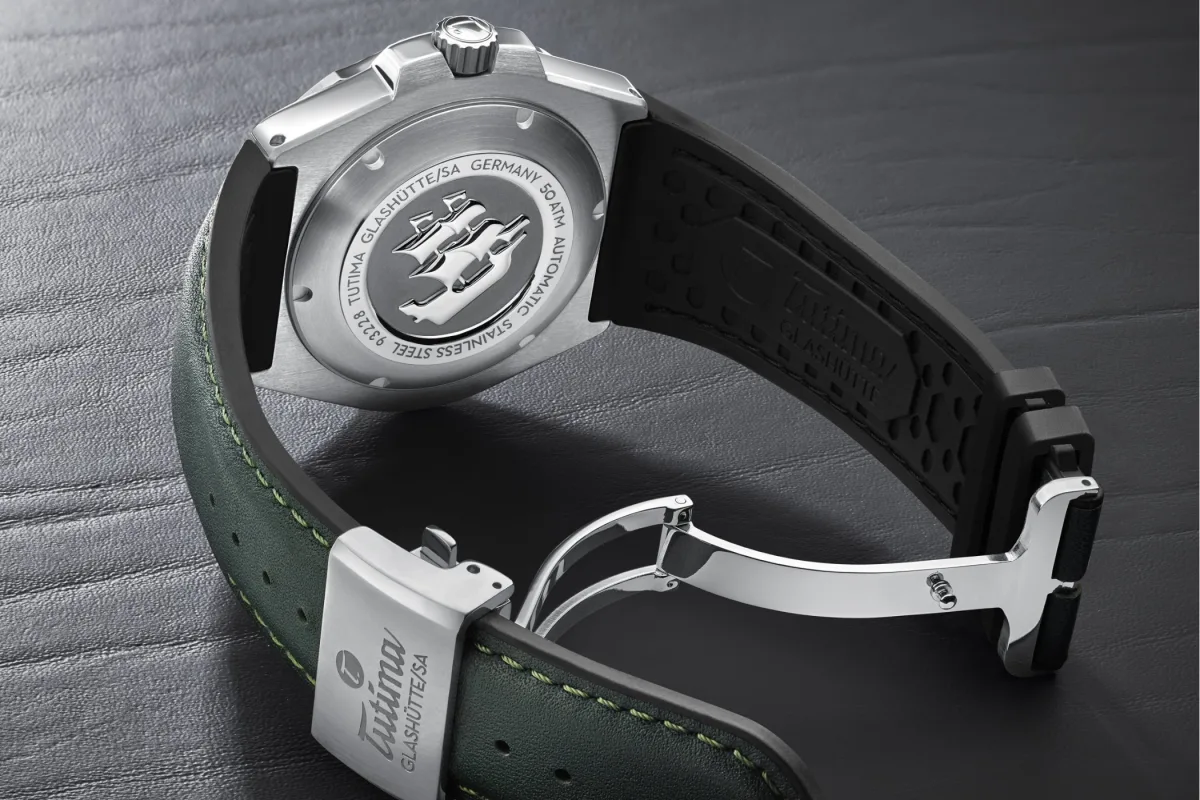 Tutima M2 Seven Seas S with rubber and leather strap