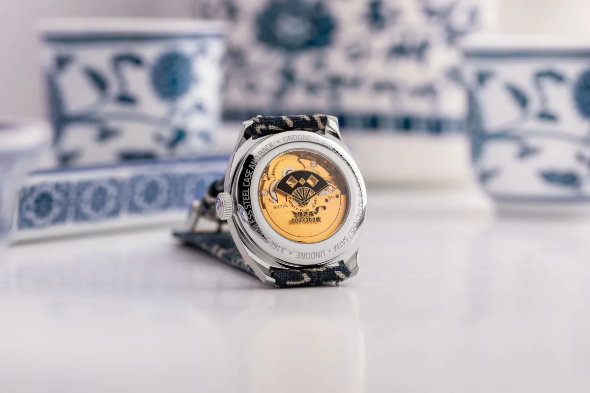 UNDONE x Simple Union Sometsuke watch with porcelain dial