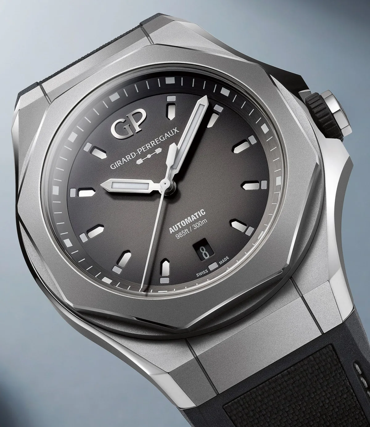Blue dial of the Laureato Absolute Ti 230