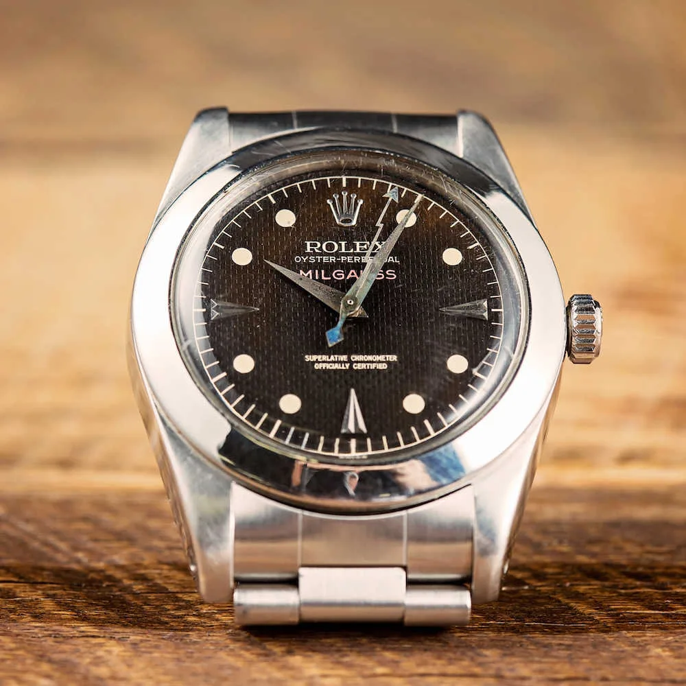 Modern materials like silicon used in Omega watches.