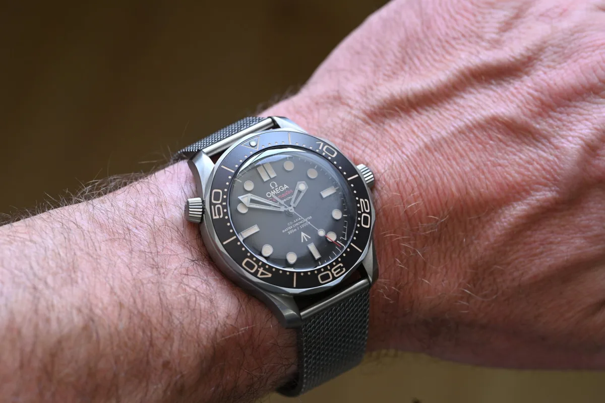 Omega Seamaster Diver 300M 007 Edition watch close-up