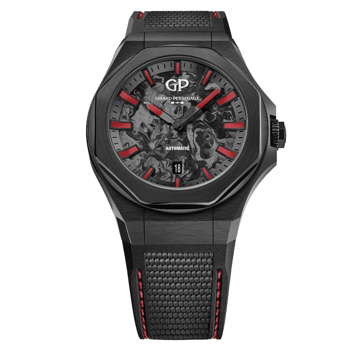 Girard-Perregaux Laureato Absolute Infrared on black rubber strap