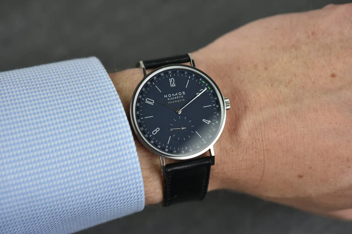 Nomos Tangente Neomatik 41 with black leather strap