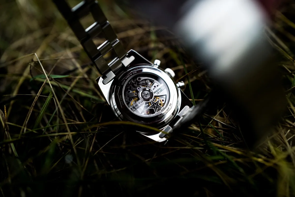 Detailed view of Zenith El Primero Chronomaster Revival A385 mechanism