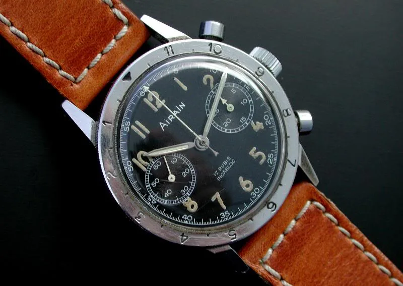 Airain Type 20 vintage pilot chronograph watch