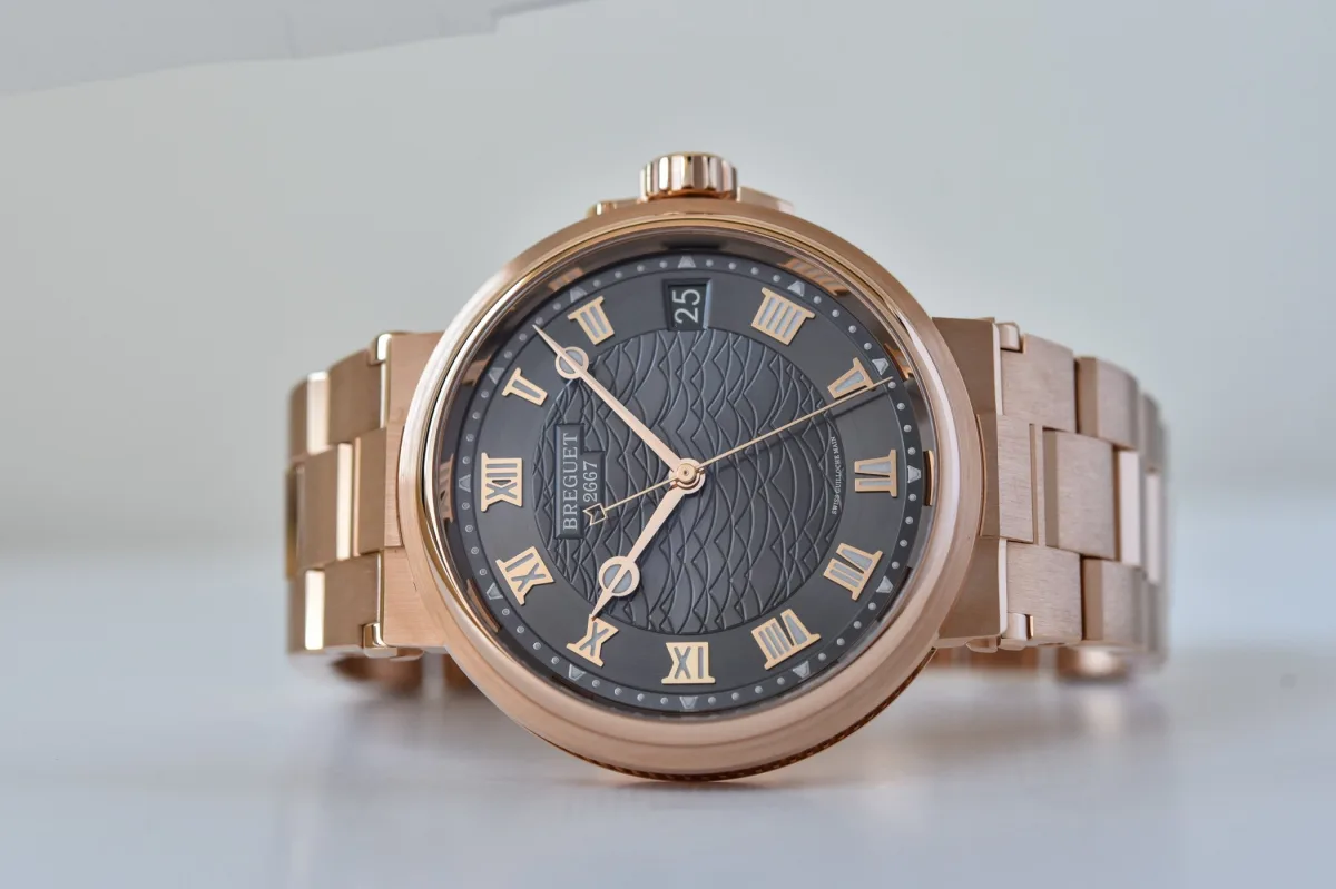 Breguet Marine titanium model with blue strap