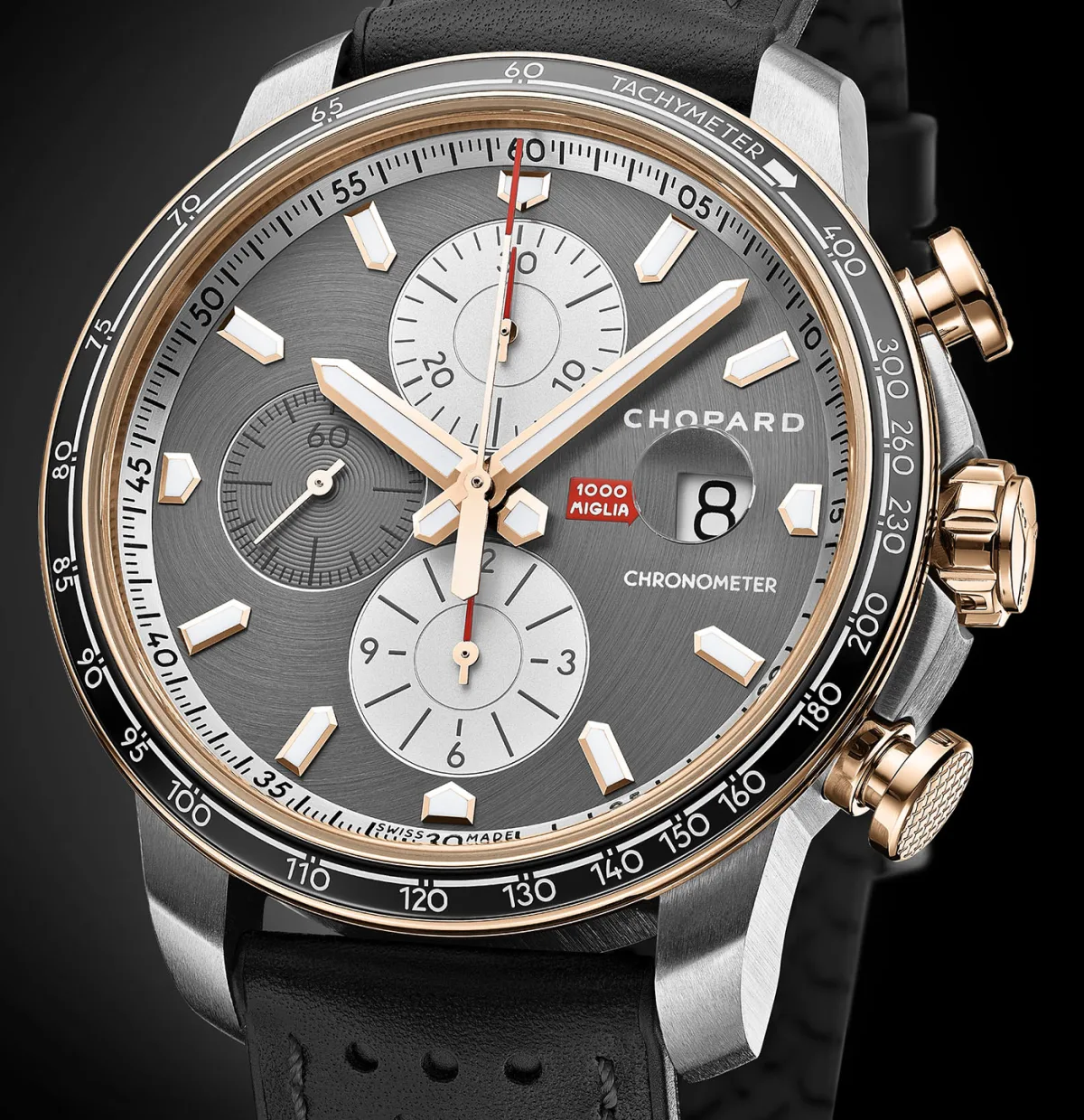 Reverse panda dial of the Chopard Mille Miglia 2021