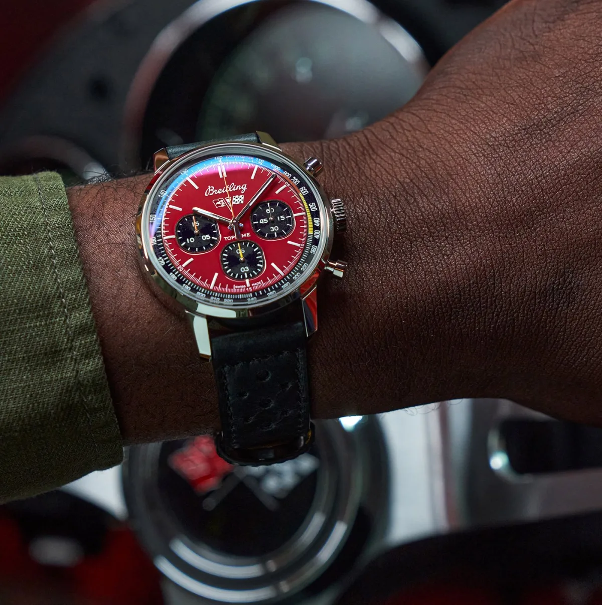 Dial of Breitling Top Time Ford Mustang watch