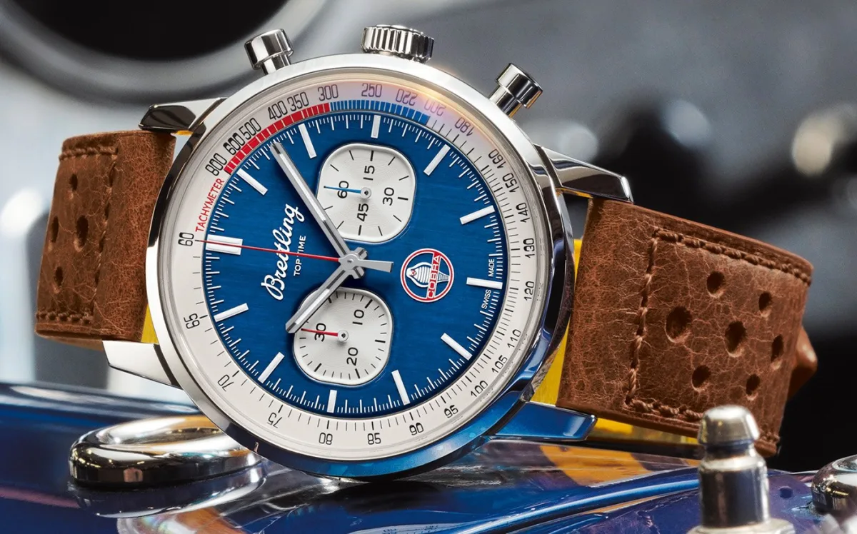 Breitling Top Time Shelby Cobra watch on strap