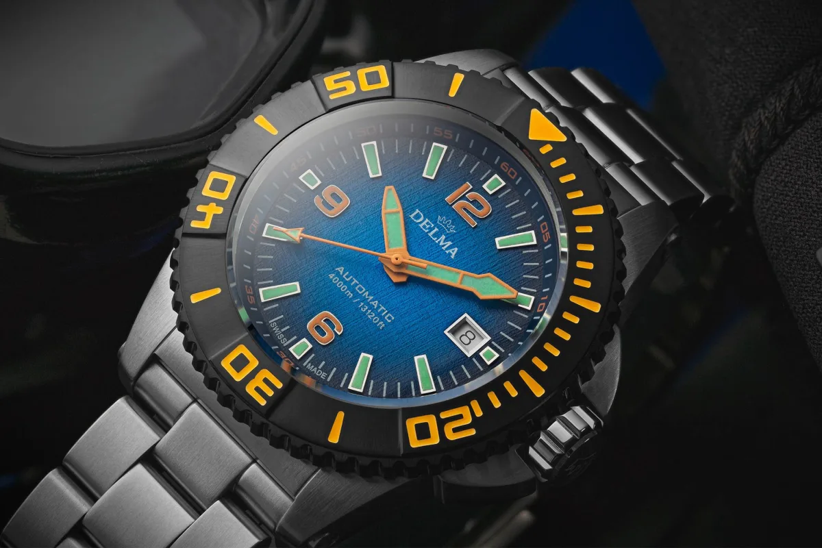 Delma Blue Shark III Azores Edition watch with gradient dial