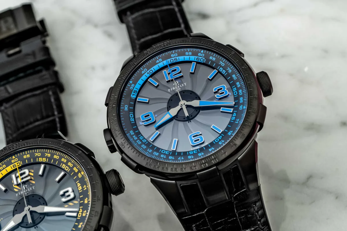 Perrelet Turbine Pilot with signature double rotor dial