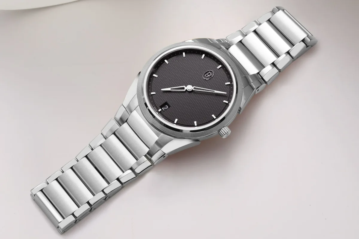 Close-up of Parmigiani Tonda PF Micro-Rotor watch