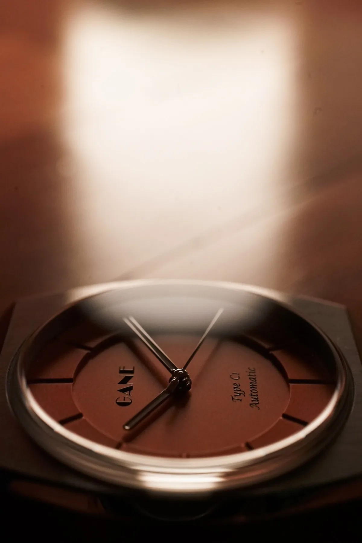 GANE C1 Automatic Sandy Salmon with sundial-inspired dial