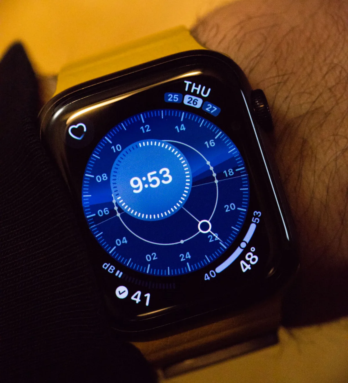 Apple Watch Series 5 display with complications
