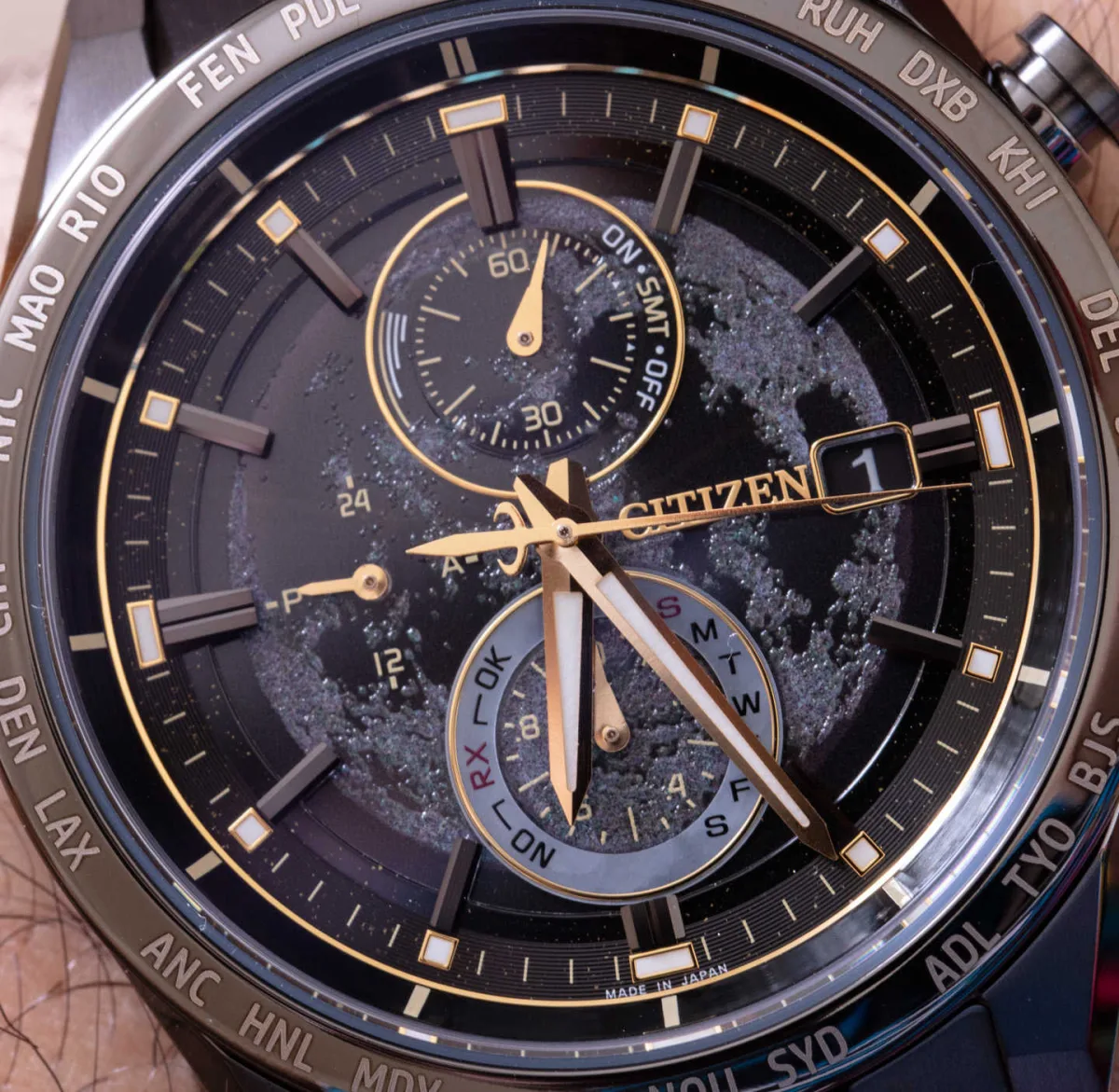 Citizen Super Titanium Hakuto-R watch with lunar-inspired design