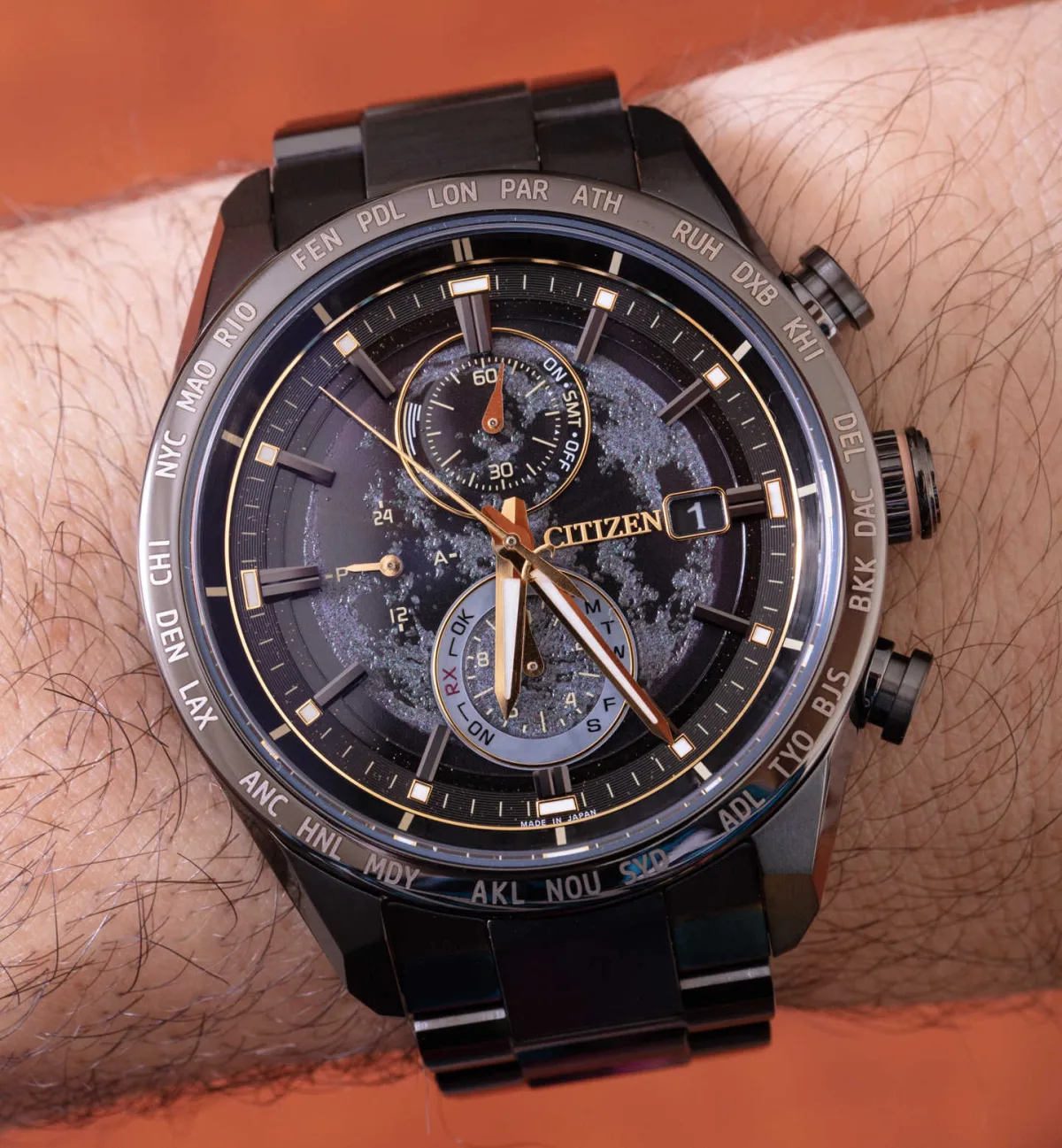 Detailed view of Citizen Super Titanium Hakuto-R CC4016-75E dial