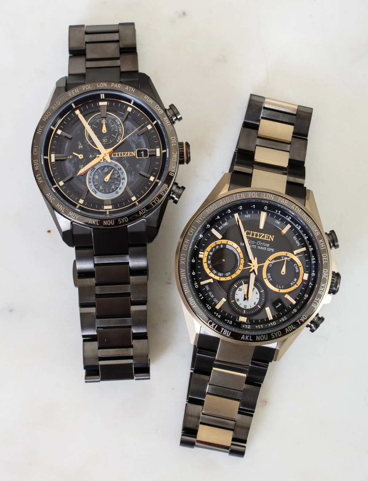 Citizen Super Titanium Hakuto-R watch with city name bezel