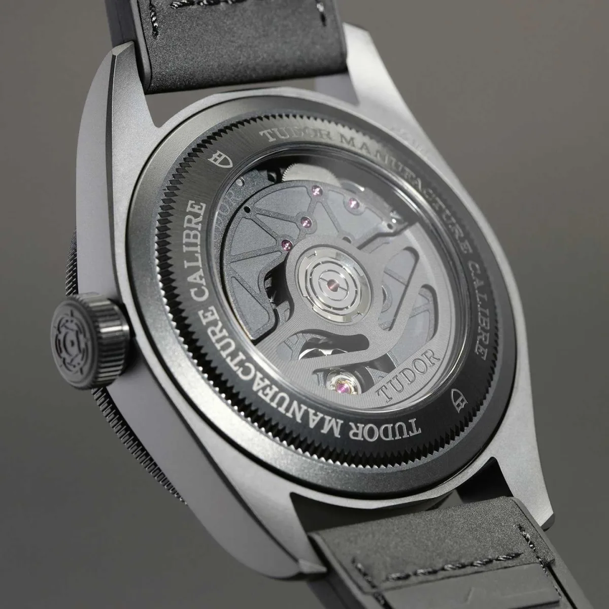 Tudor Black Bay Ceramic case back with movement view