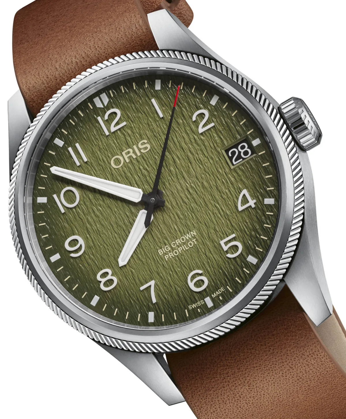 Close-up of Oris Okavango Air Rescue watch dial