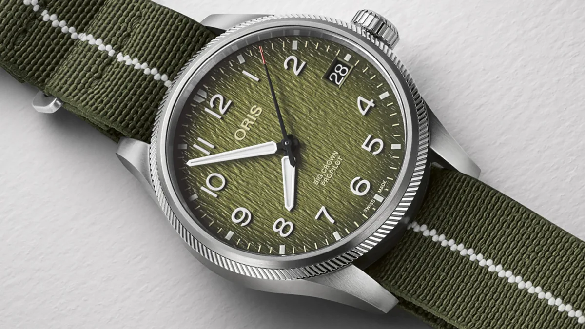 Oris Okavango Air Rescue watch with leather and MN straps