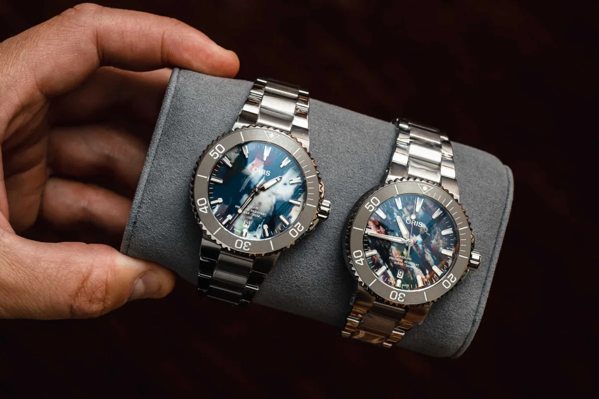Oris Aquis Date Upcycle with stainless steel bracelet