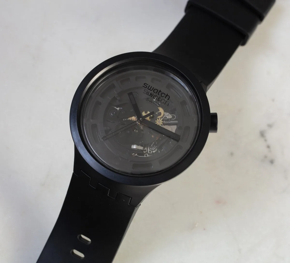 Swatch Big Bold Bioceramic C-Black watch front view