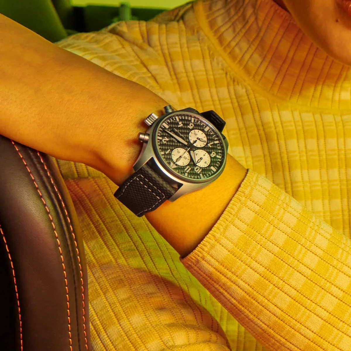 IWC Pilot’s Watch Chronograph Edition AMG with calfskin strap