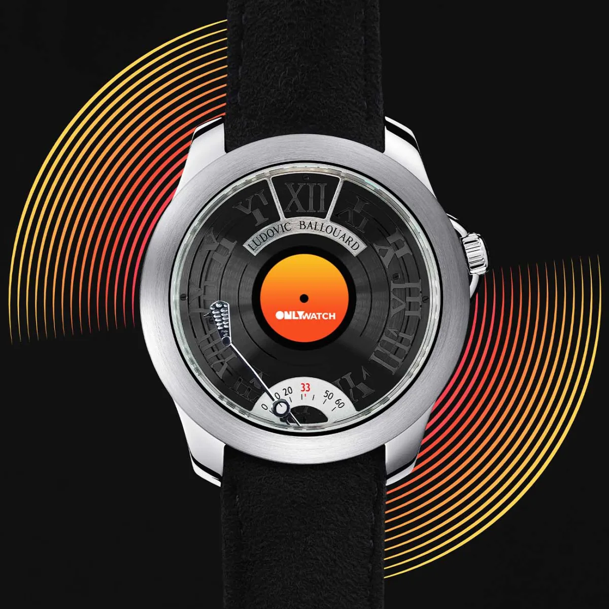 Close-up of Half Time watch dial