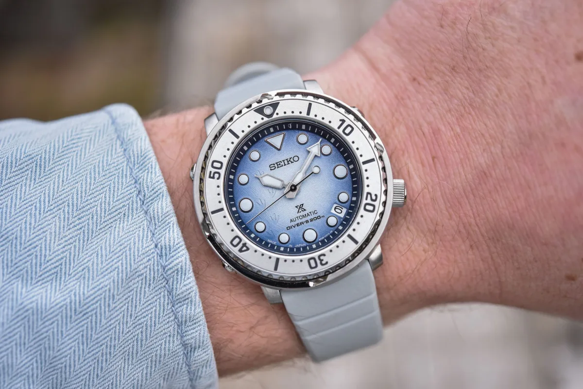 Seiko Baby Tuna SRPG59K1 on silicone strap
