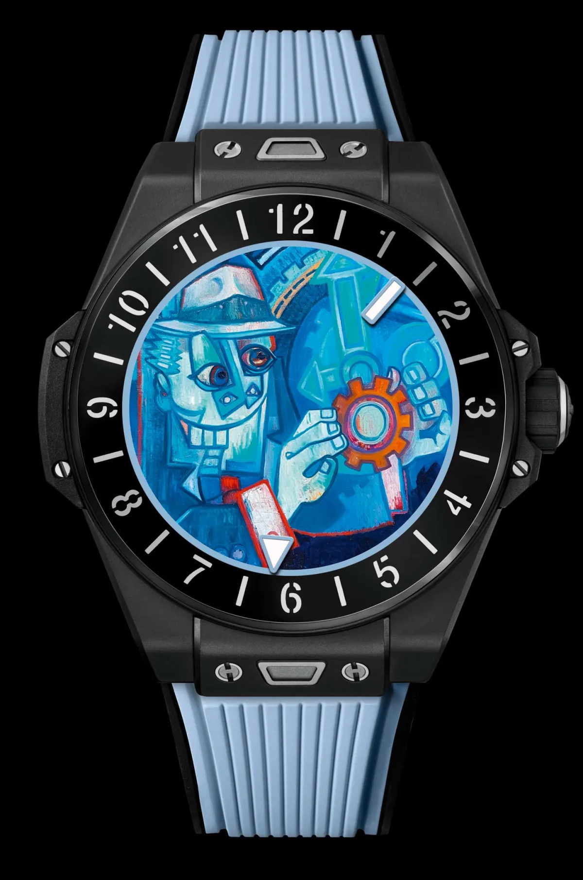 Close-up of Hublot Big Bang e ceramic model