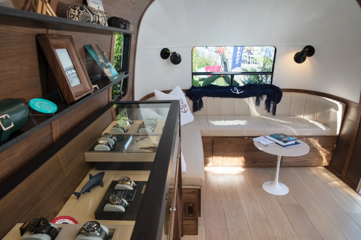 Airstream trailer set up as Ulysse Nardin mobile salon