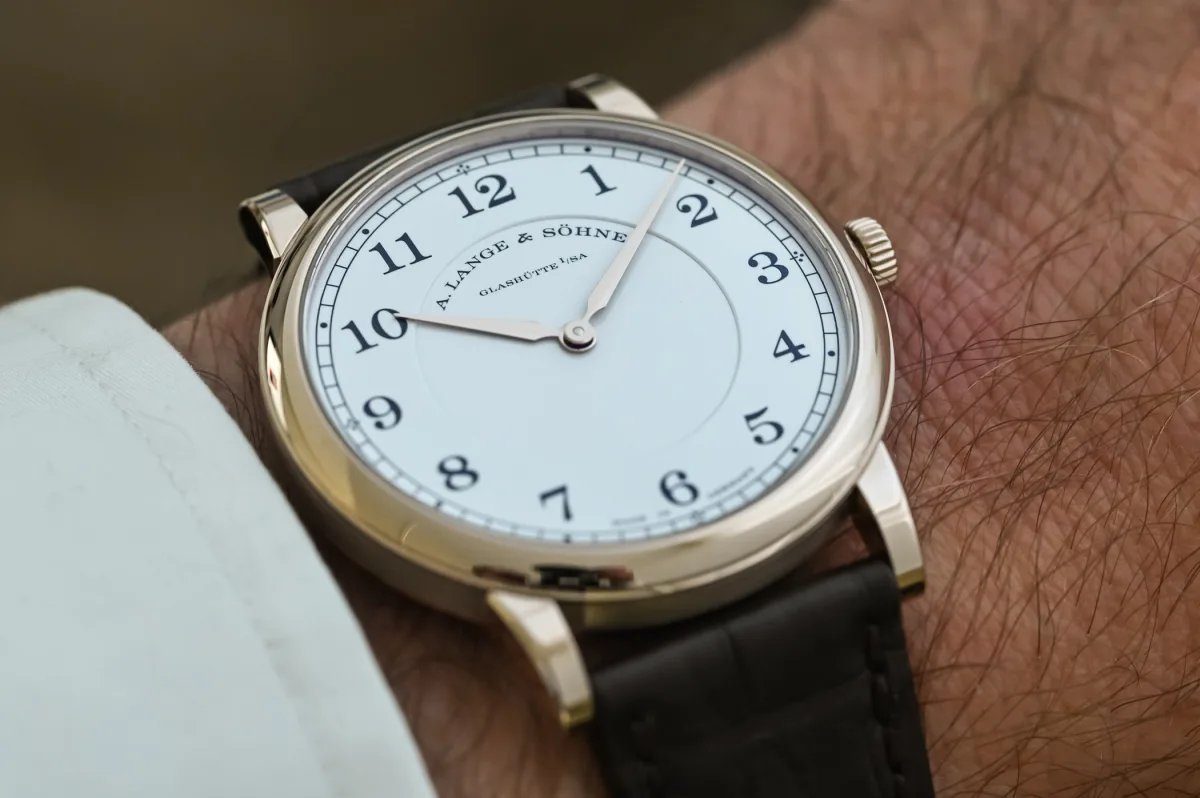 Close-up of A. Lange & Söhne 1815 Thin Honeygold dial