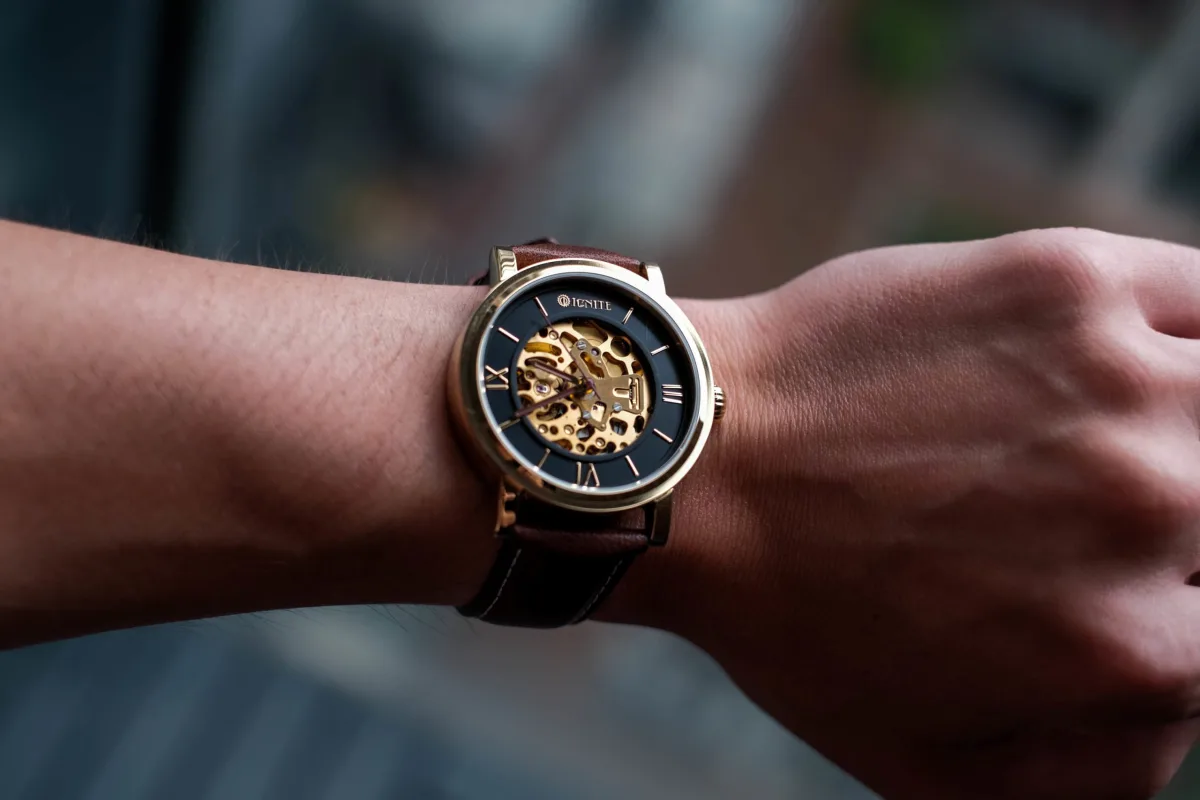 Ignite Automatic Skeleton Watch showcasing skeletonized design