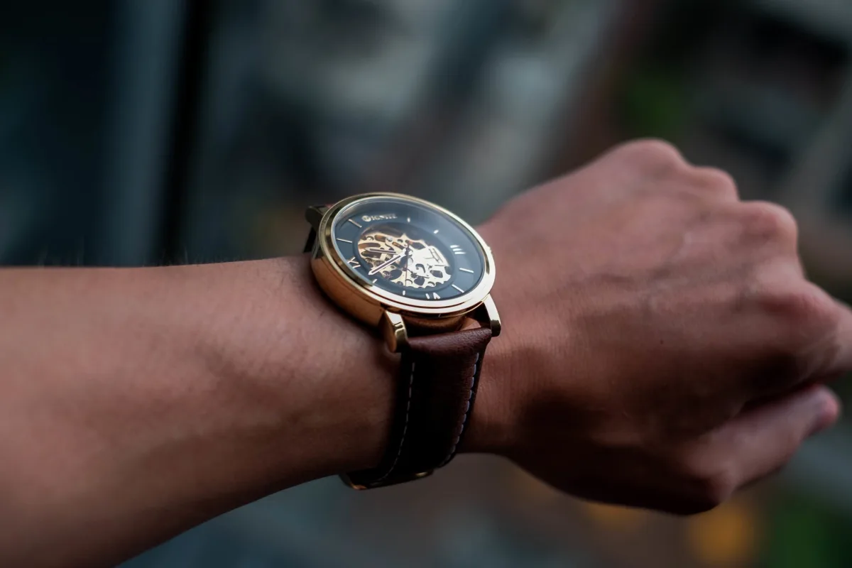 Close-up of Ignite watch gold hands and dial