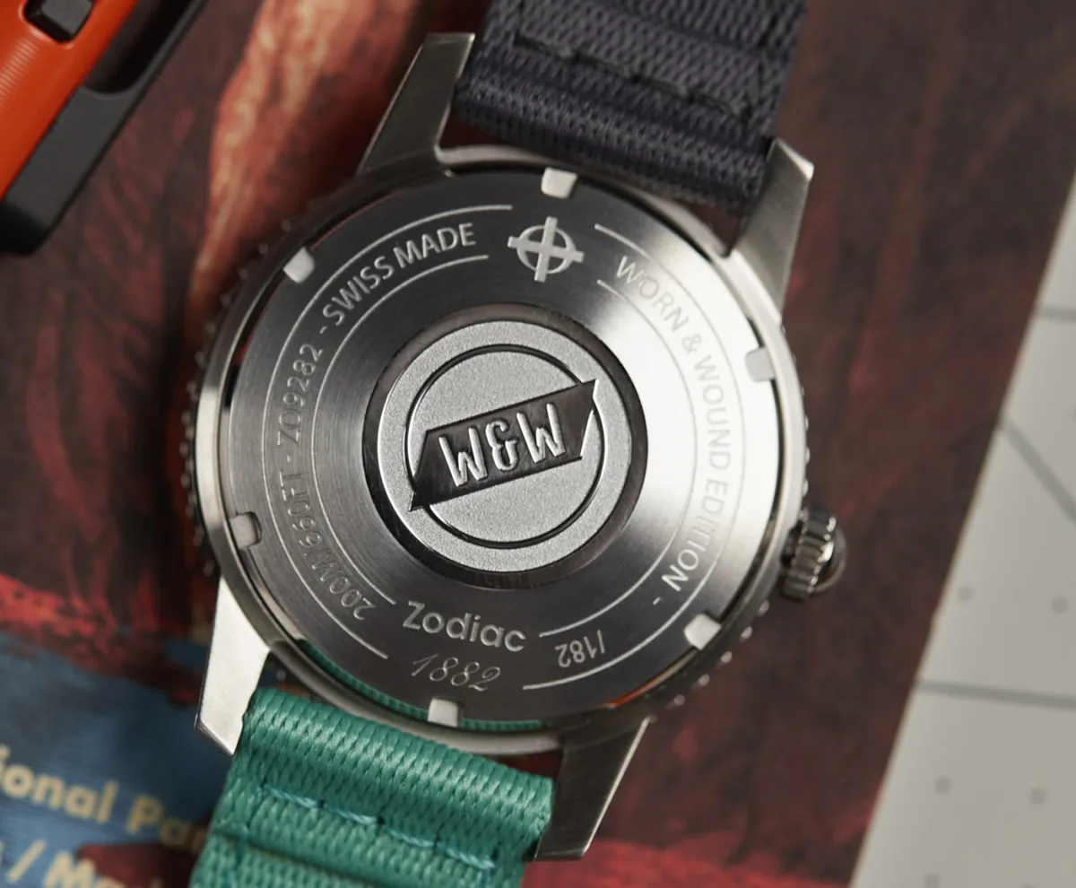 Side view of the Worn & Wound x Zodiac Super Sea Wolf Limited Edition