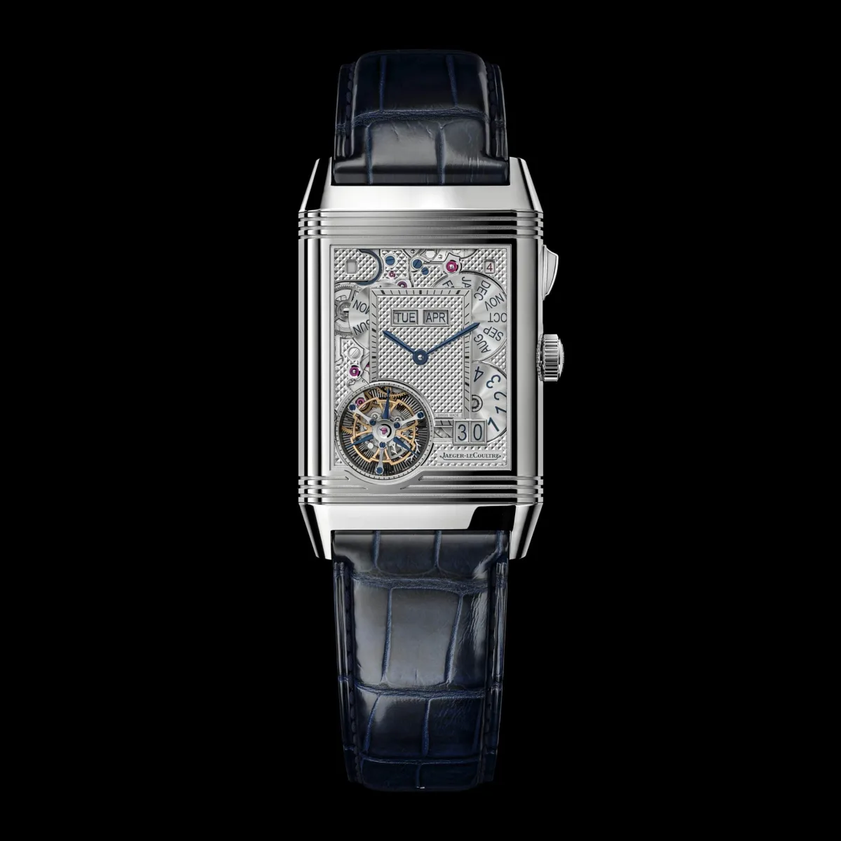 Jaeger-LeCoultre Reverso on blue alligator leather strap