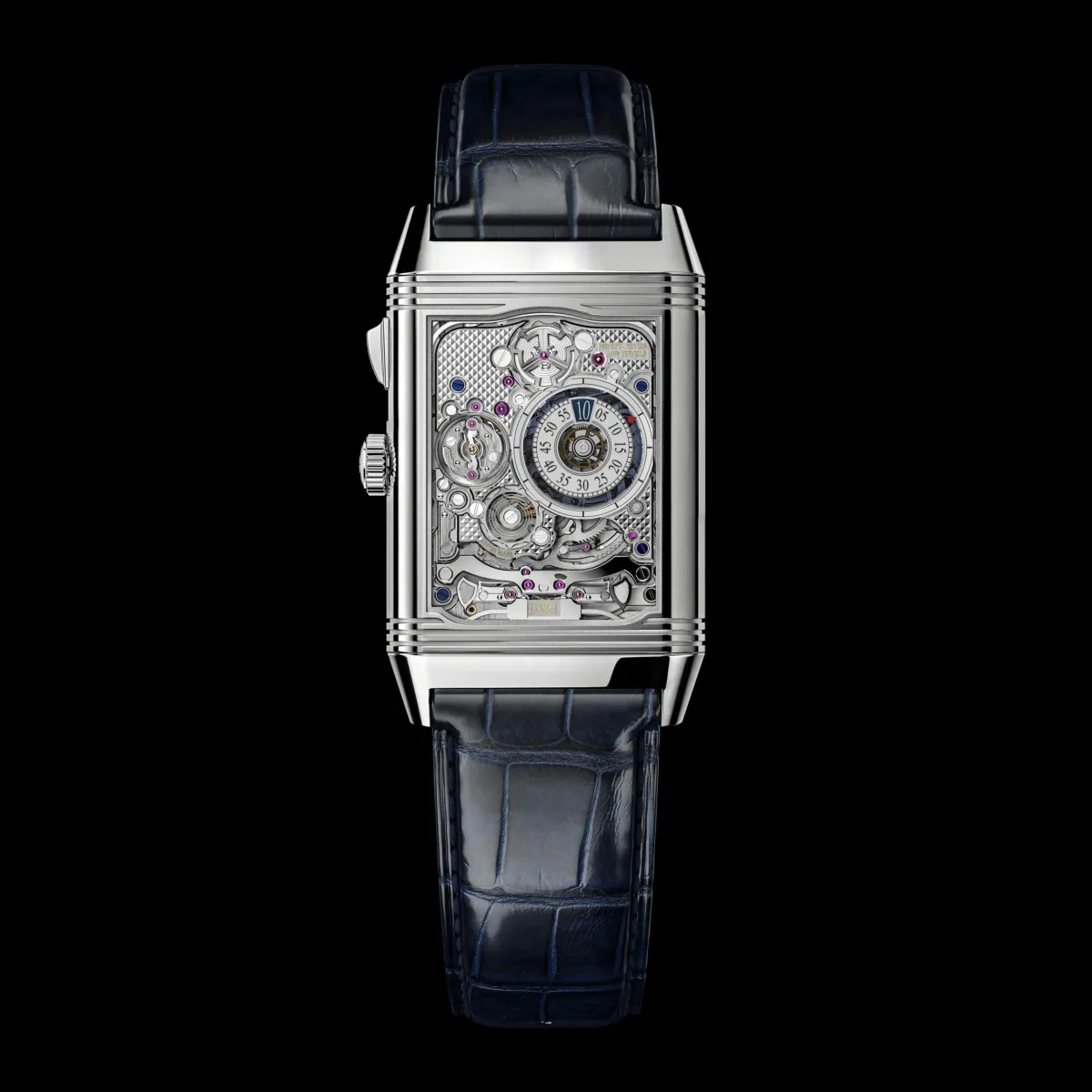 Dial of Jaeger-LeCoultre Reverso showing moon phases