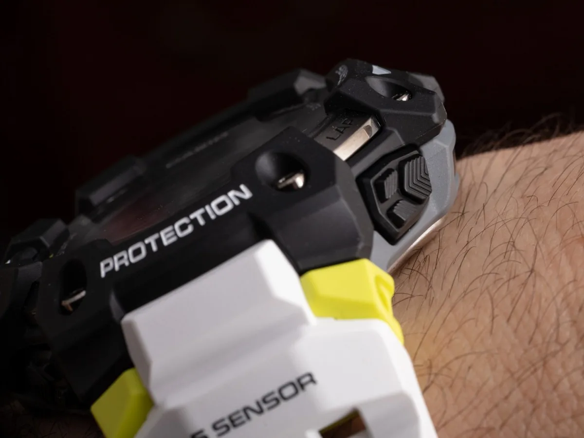 Casio G-Shock Move GBD-H1000 showing its magnetic charging cable
