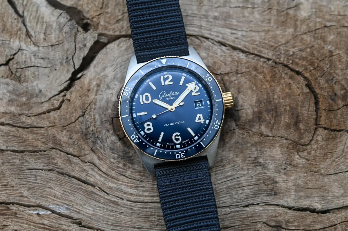 Glashütte Original SeaQ Two-Tone Blue Dial watch