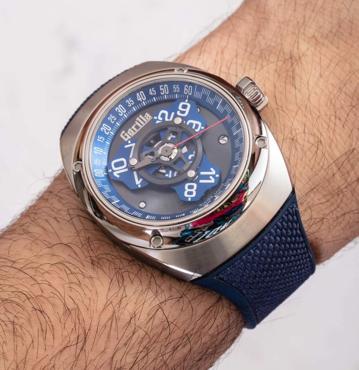 Back view of the Gorilla Outlaw Drift watch showing movement